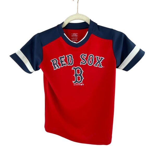 Boston Red Sox Youth T-Shirt XS Red Navy Blue Official MLB Merchandise Sporty - Picture 7 of 7